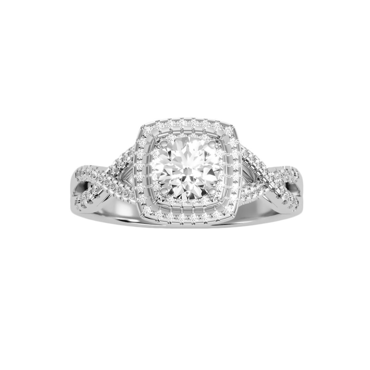 solitaire wedding engagement women ring 3dm render detail  3D print model_7