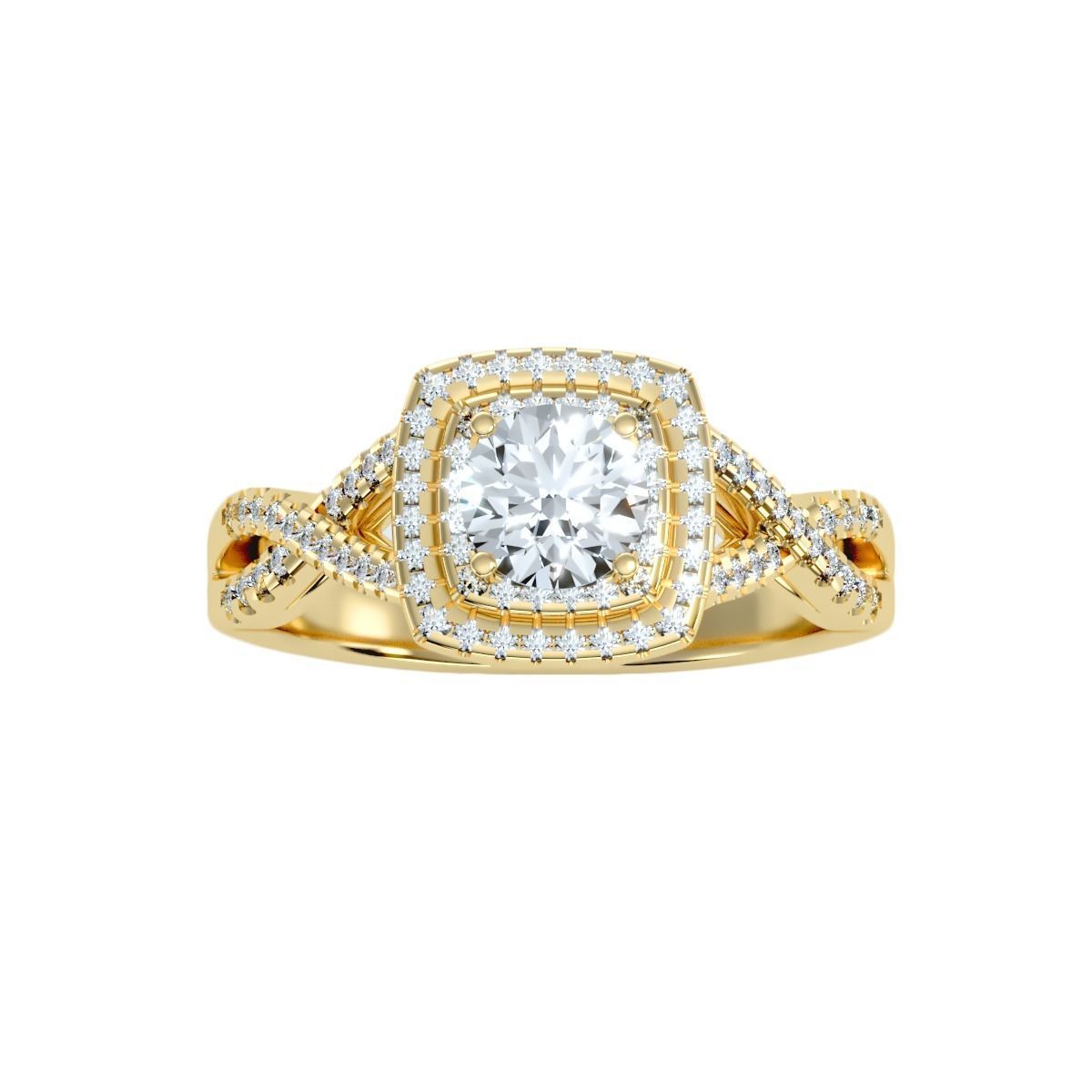 solitaire wedding engagement women ring 3dm render detail  3D print model_11