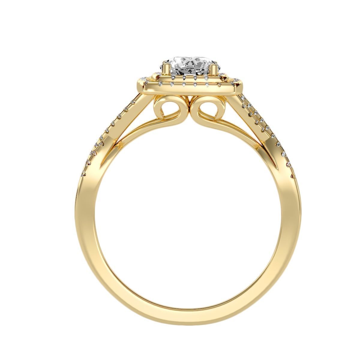 solitaire wedding engagement women ring 3dm render detail  3D print model_8