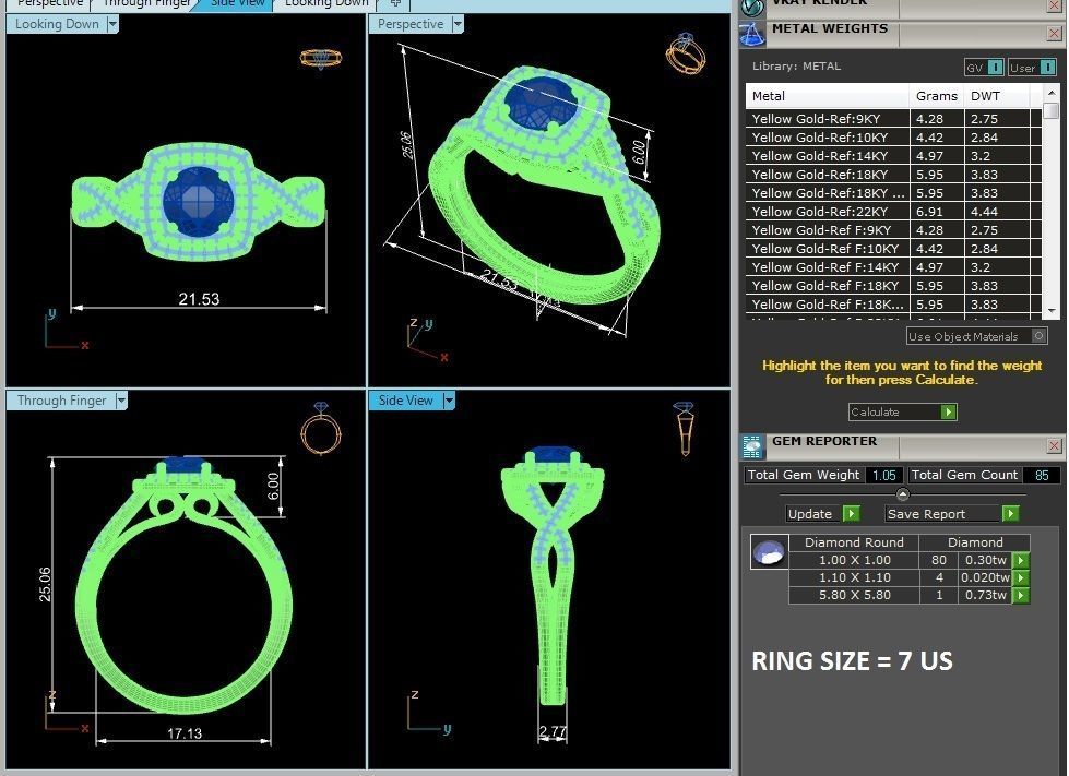 solitaire wedding engagement women ring 3dm render detail  3D print model_12