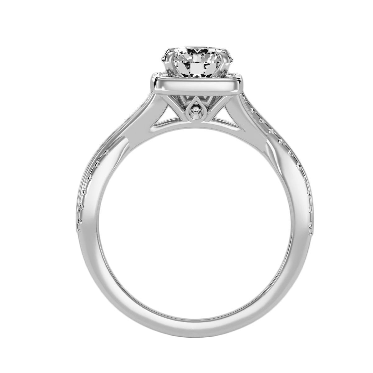 solitaire wedding engagement women ring 3dm render detail  3D print model_4