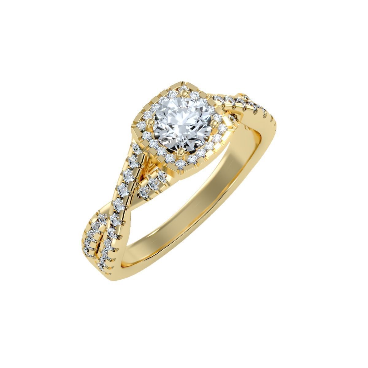 solitaire wedding engagement women ring 3dm render detail  3D print model_9