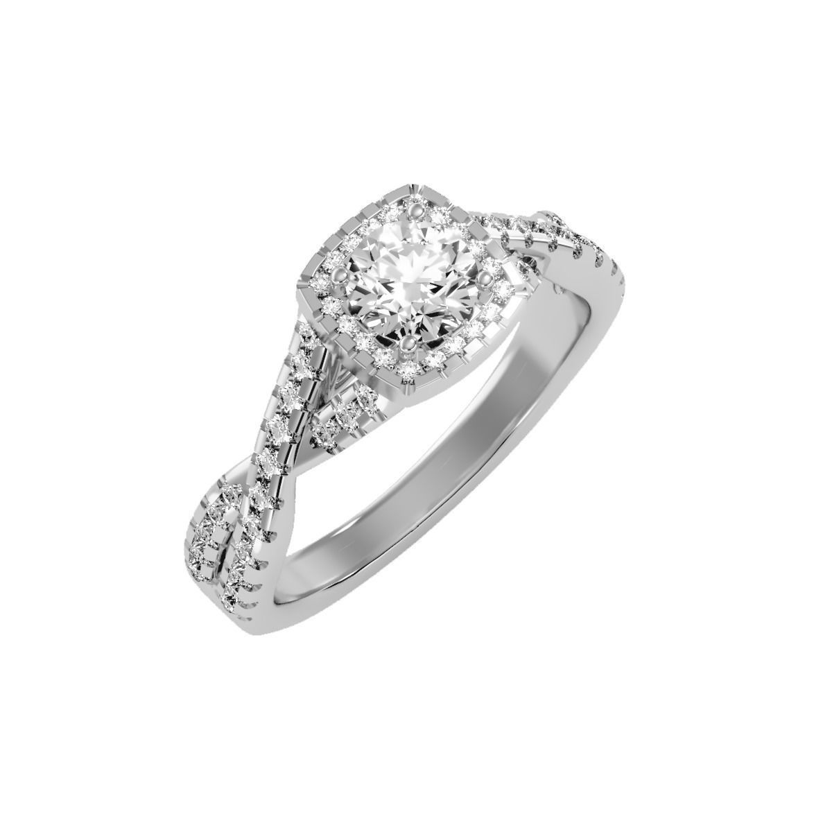 solitaire wedding engagement women ring 3dm render detail  3D print model_5