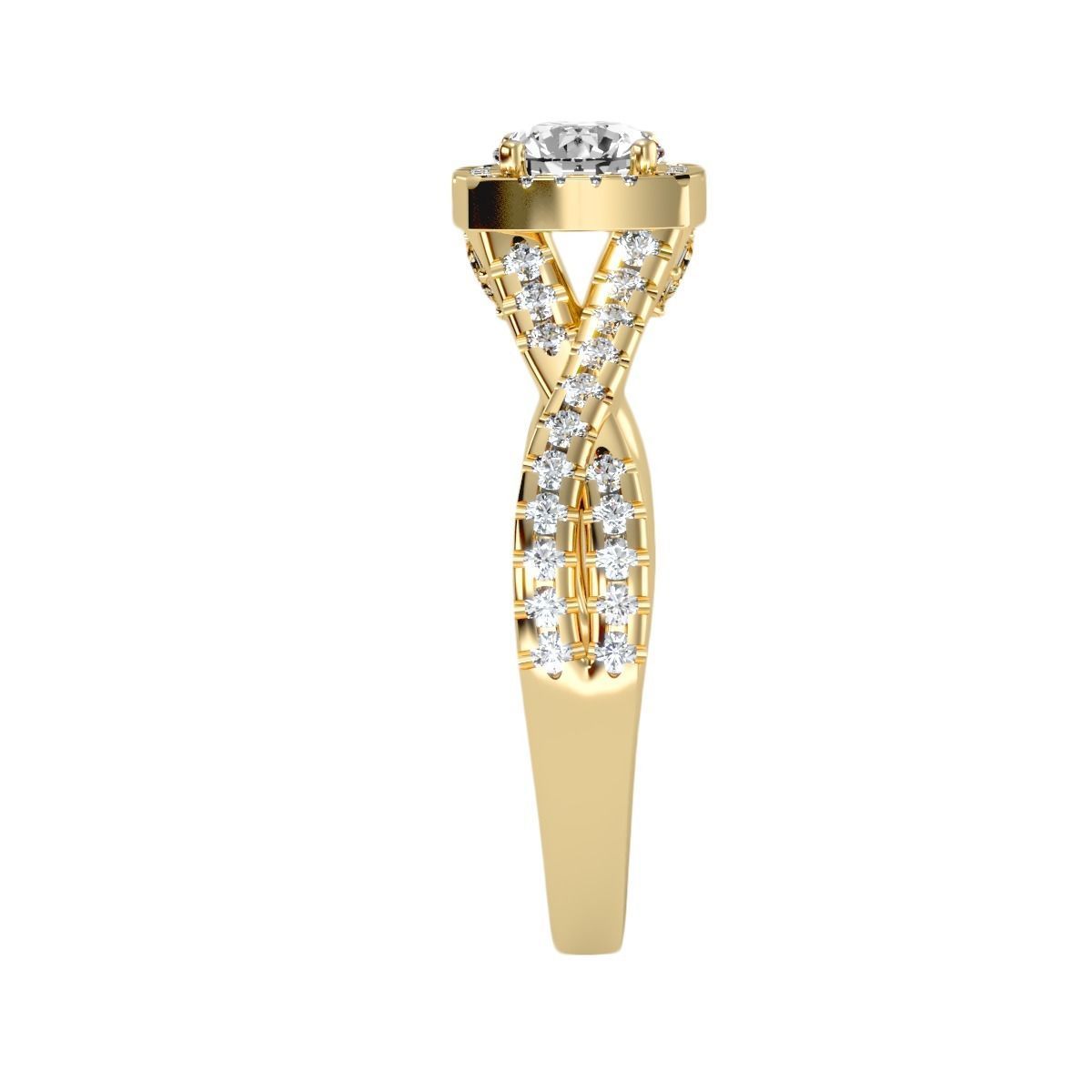 solitaire wedding engagement women ring 3dm render detail  3D print model_10