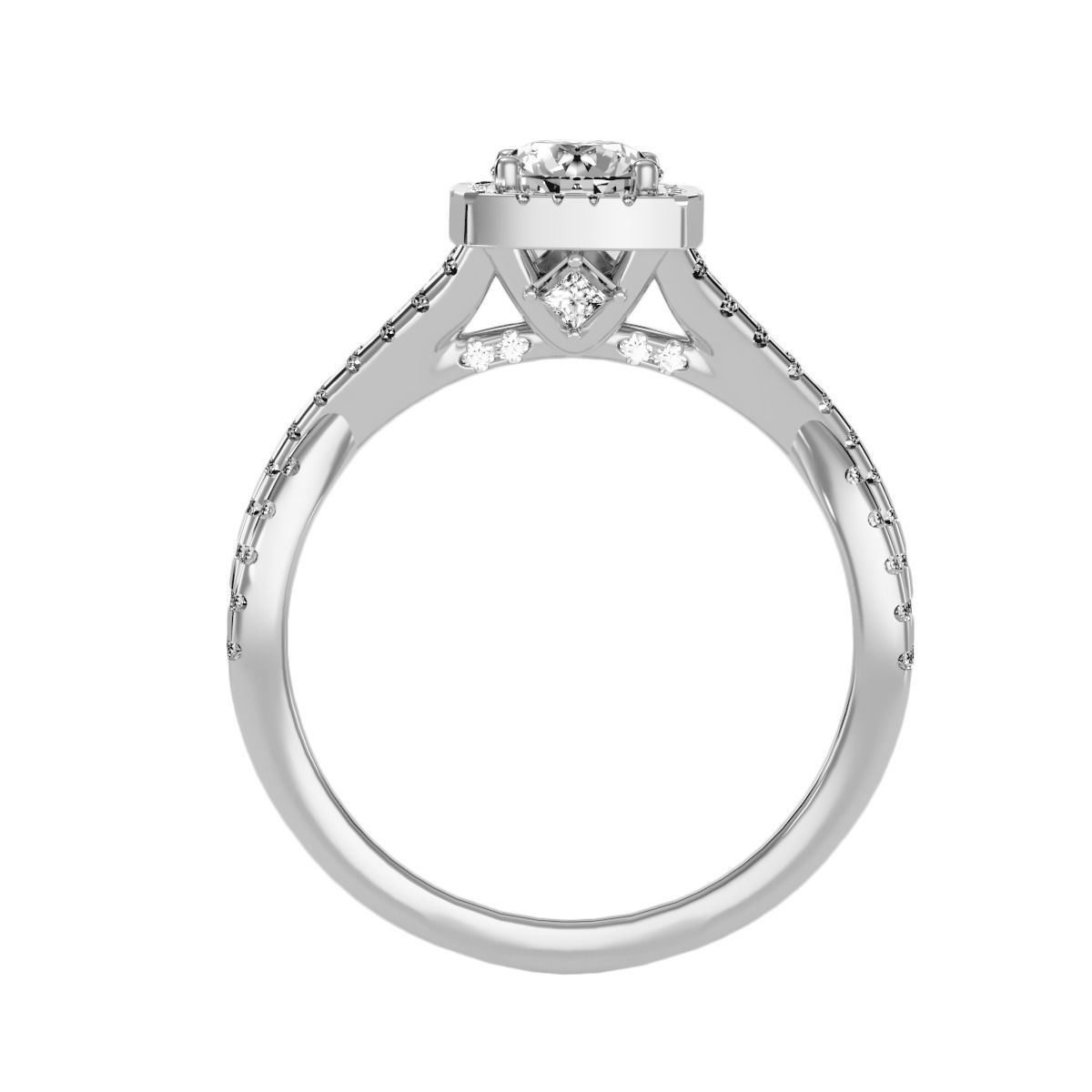 solitaire wedding engagement women ring 3dm render detail  3D print model_4