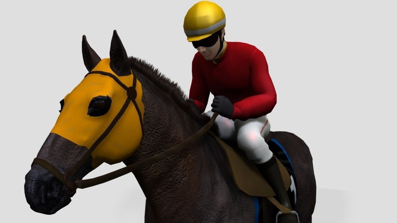 Jockey Rigged Low-poly 3D model_4