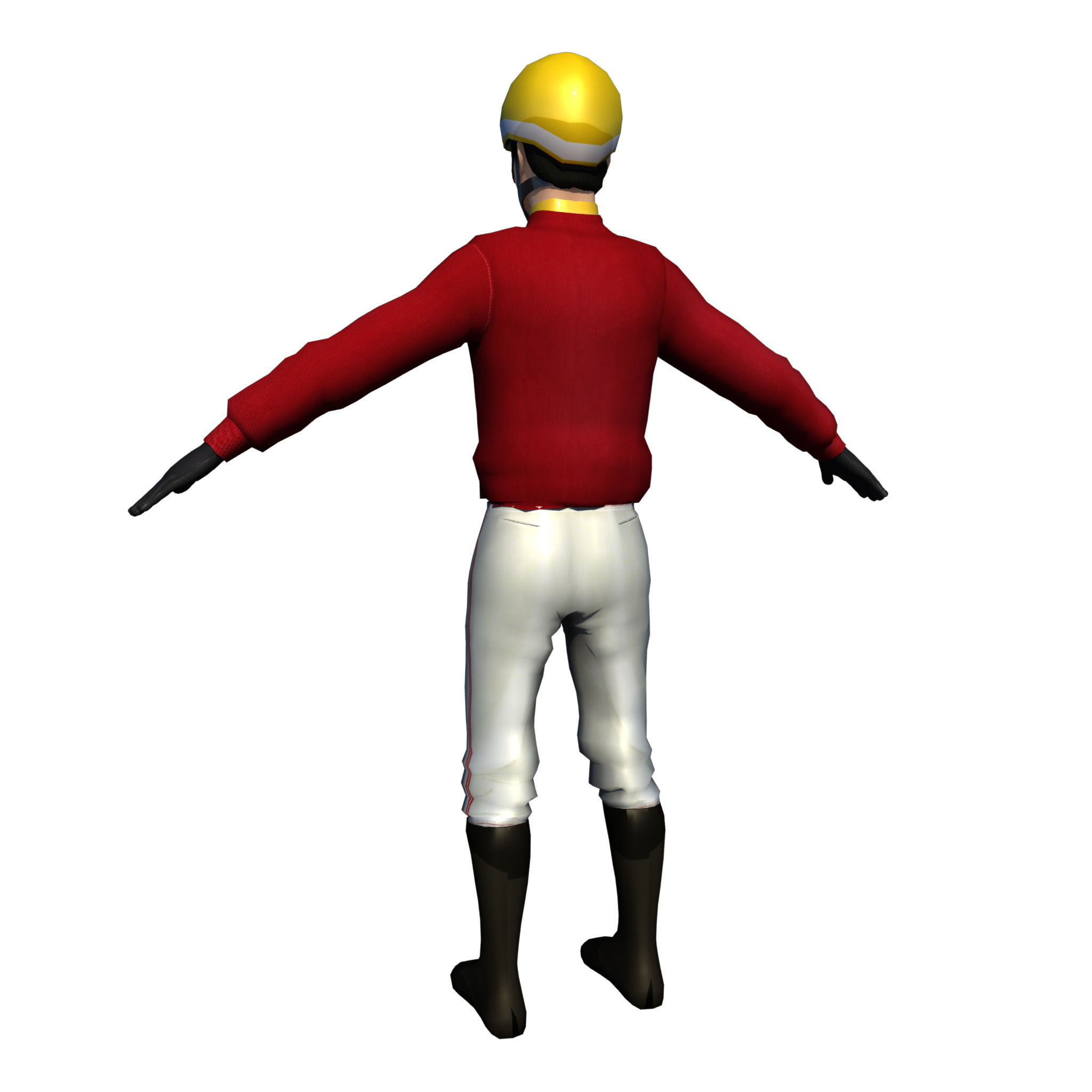 Jockey Rigged Low-poly 3D model_5