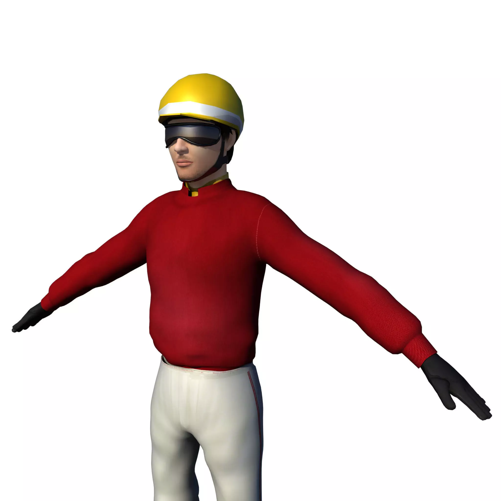 Jockey Rigged Low-poly 3D model_0