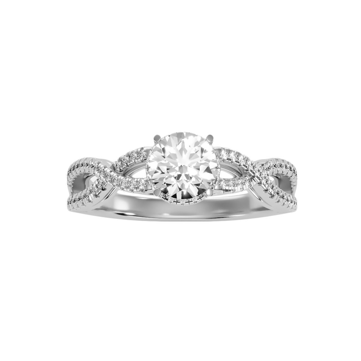 solitaire wedding engagement women ring 3dm render detail 3D print model_7