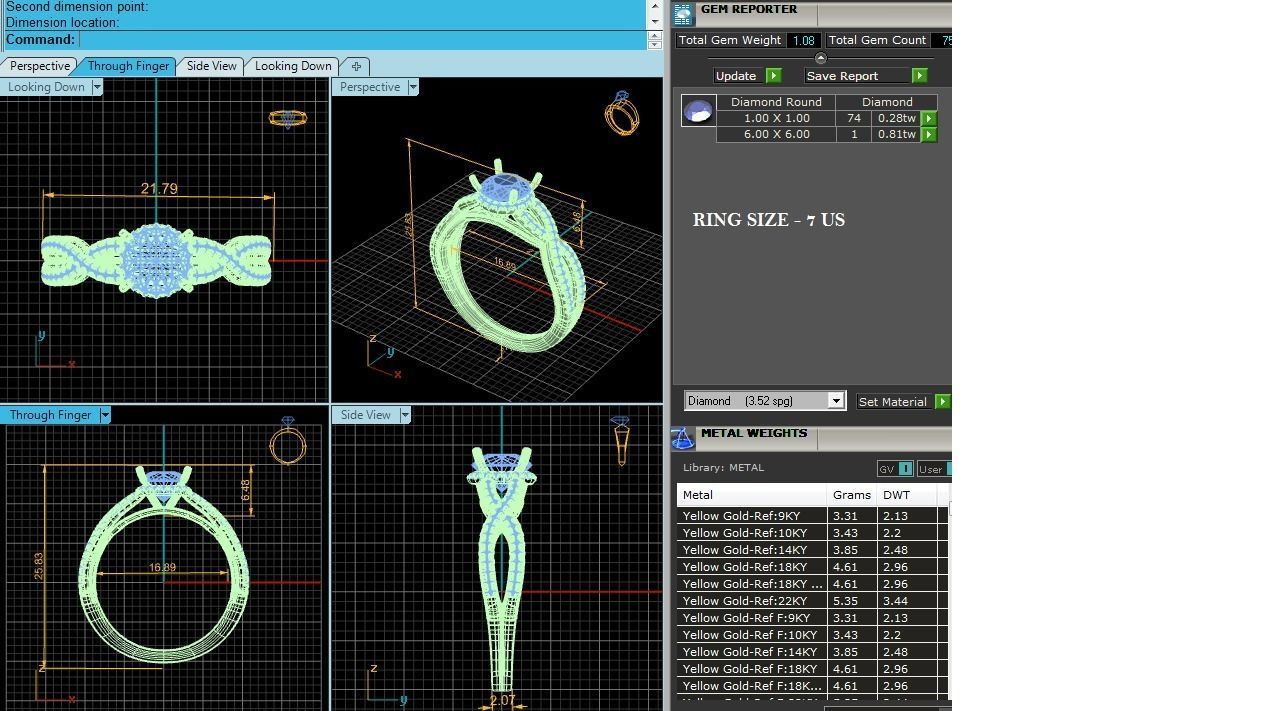 solitaire wedding engagement women ring 3dm render detail 3D print model_12
