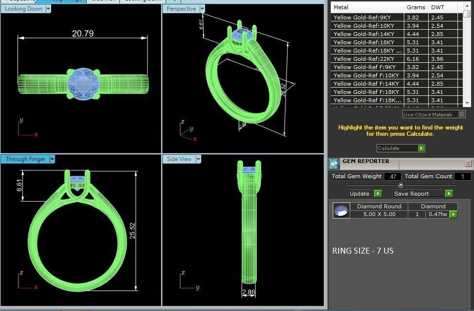 solitaire wedding engagement women ring 3dm render detail 3D print model_12