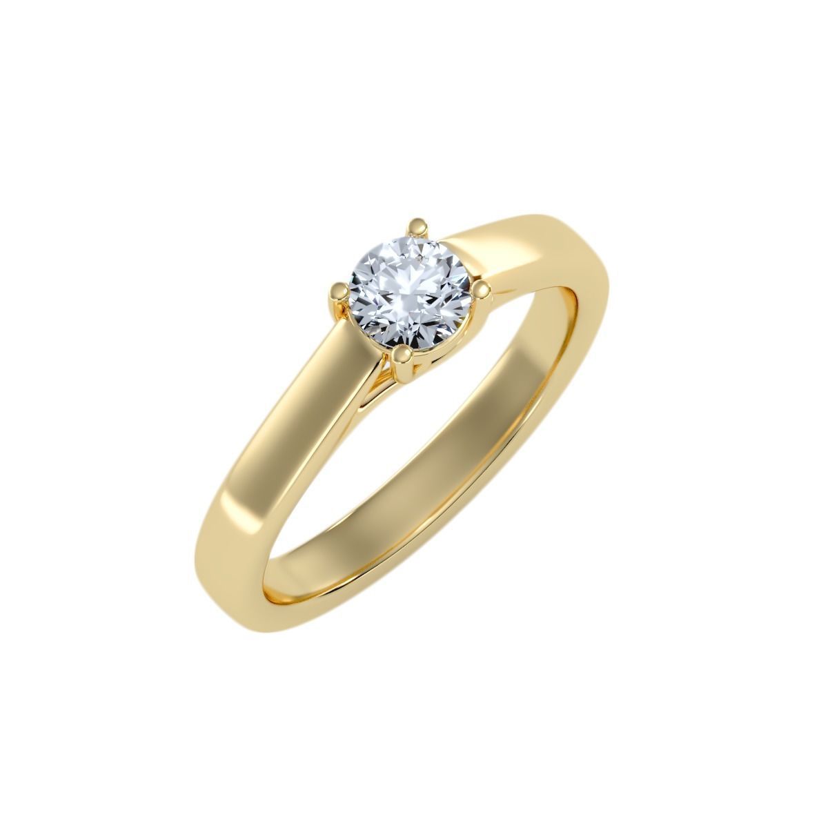 solitaire wedding engagement women ring 3dm render detail 3D print model_9