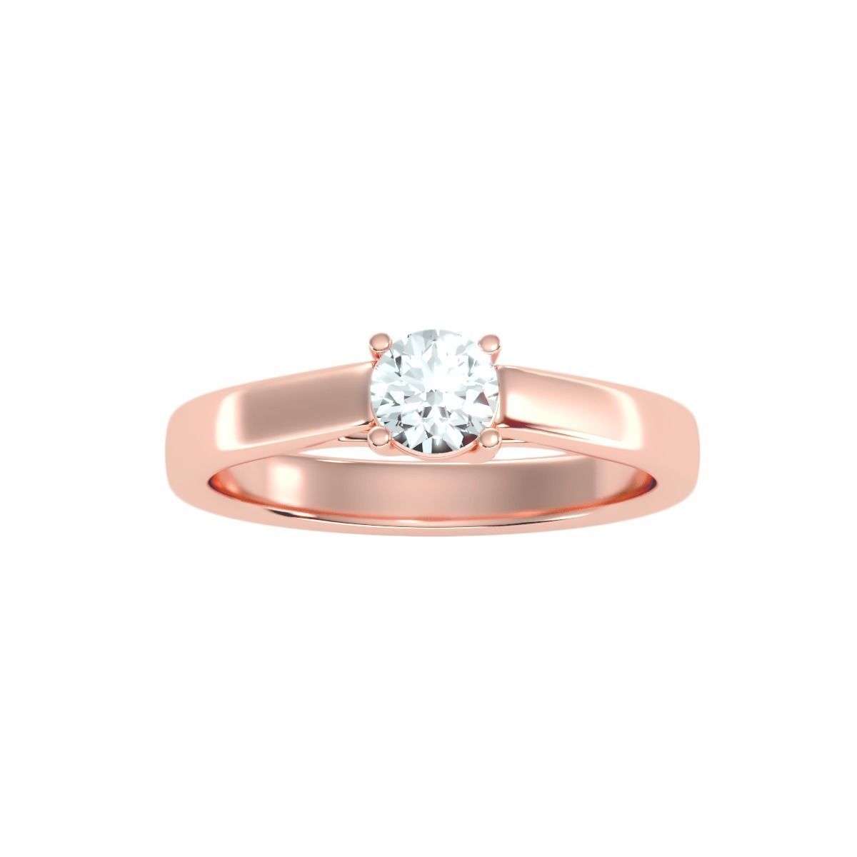 solitaire wedding engagement women ring 3dm render detail 3D print model_3