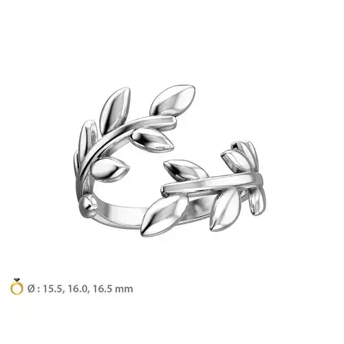 N132 Olive Leaf ring 3D print model