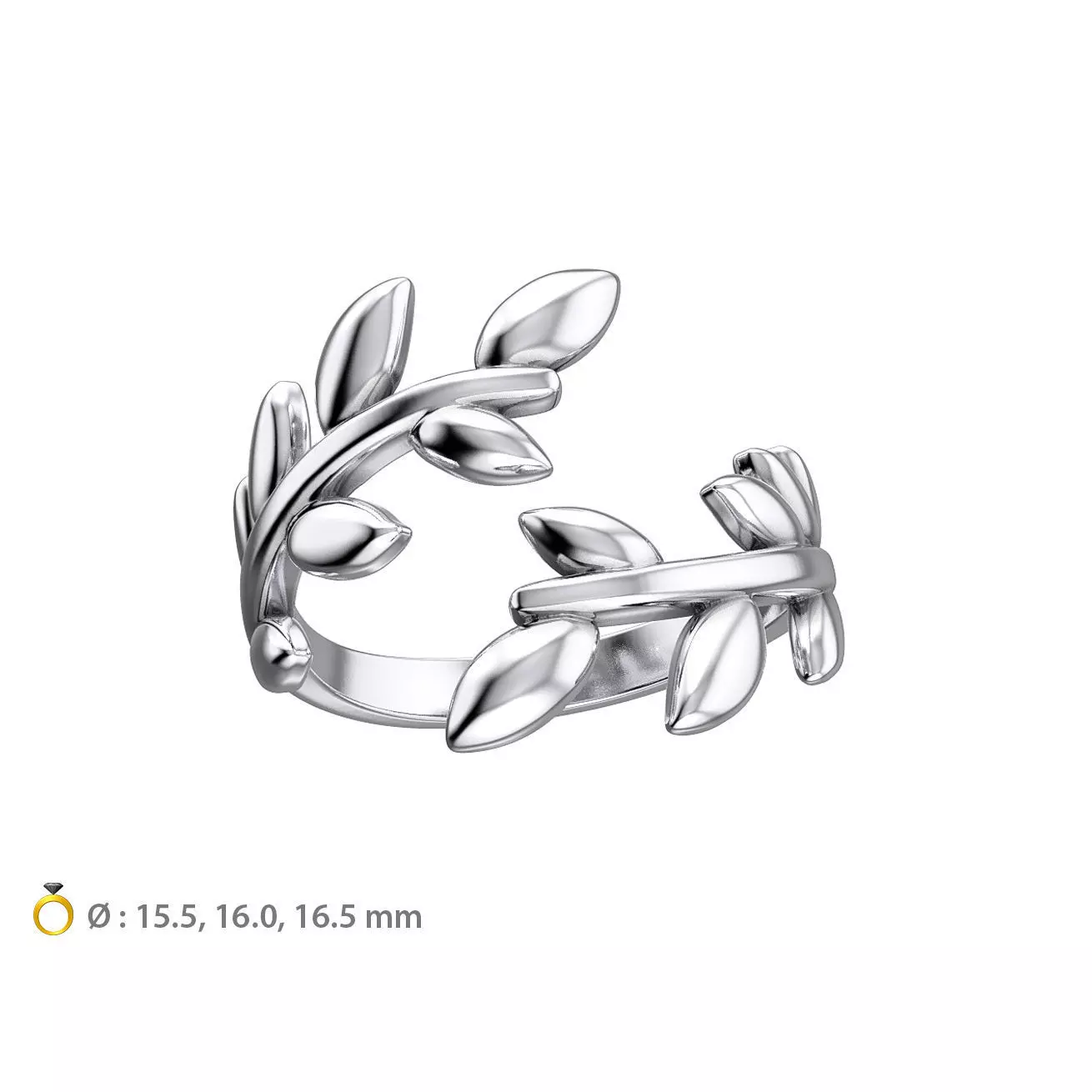 N132 Olive Leaf ring 3D print model_0