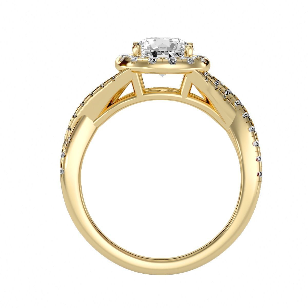solitaire wedding engagement women ring 3dm render detail 3D print model_8
