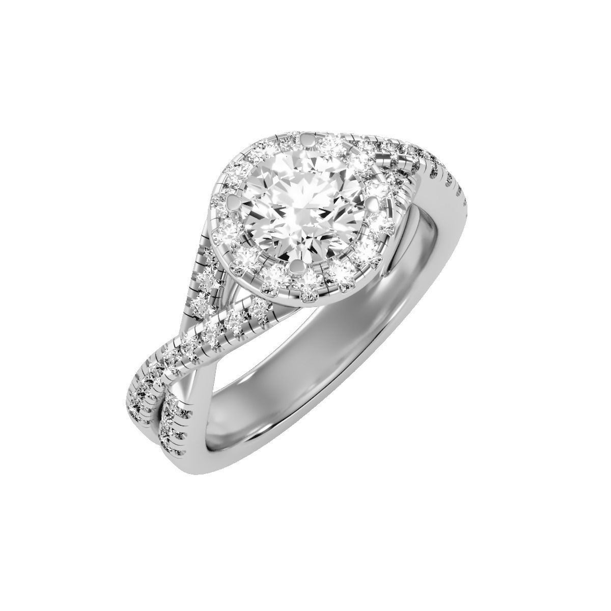 solitaire wedding engagement women ring 3dm render detail 3D print model_5