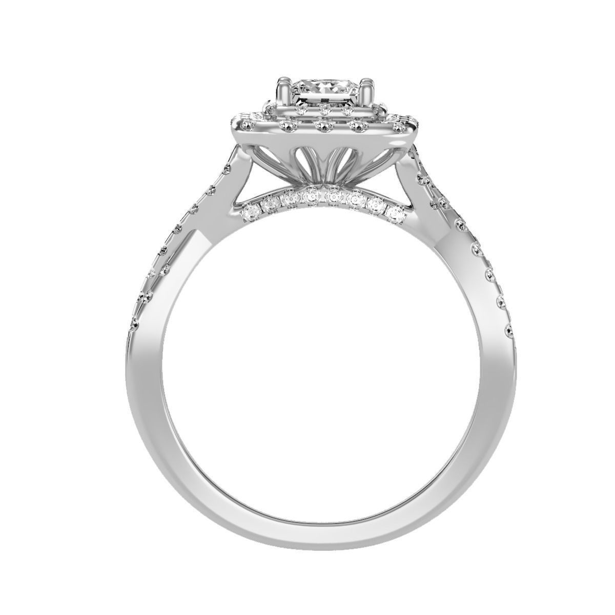 solitaire wedding engagement women ring 3dm render detail 3D print model_4