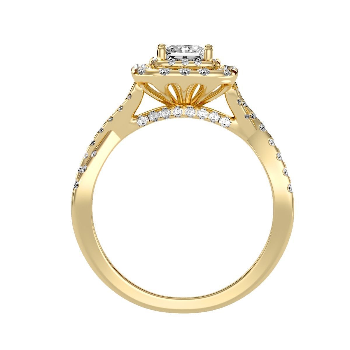 solitaire wedding engagement women ring 3dm render detail 3D print model_8