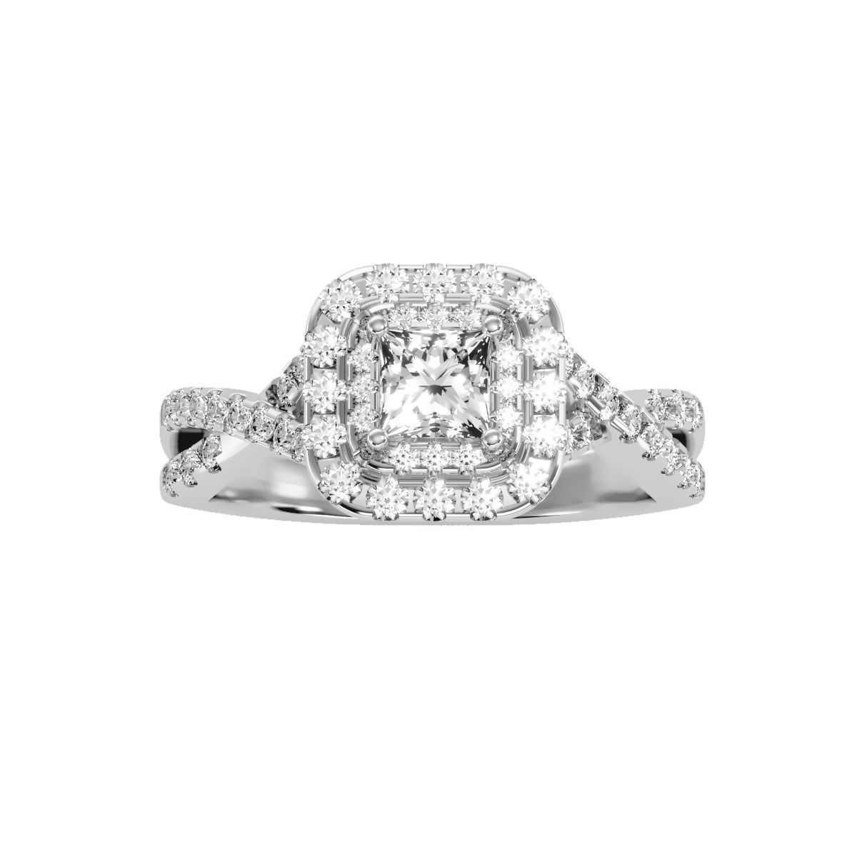 solitaire wedding engagement women ring 3dm render detail 3D print model_7