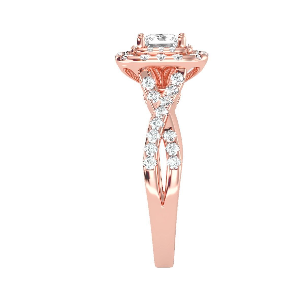 solitaire wedding engagement women ring 3dm render detail 3D print model_2