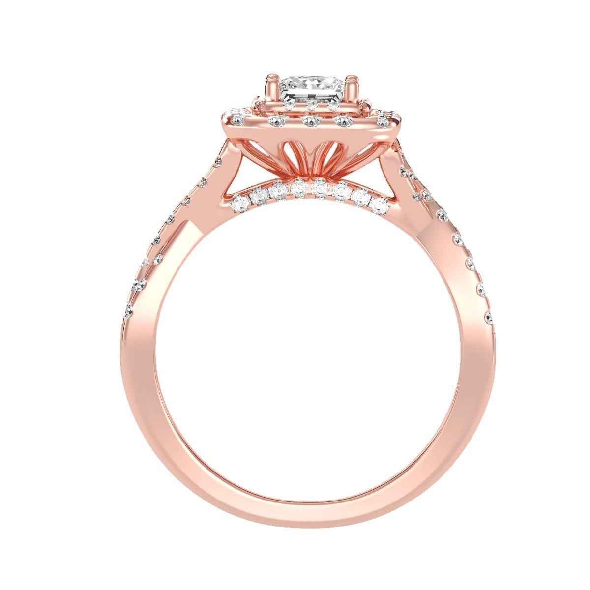 solitaire wedding engagement women ring 3dm render detail 3D print model_1