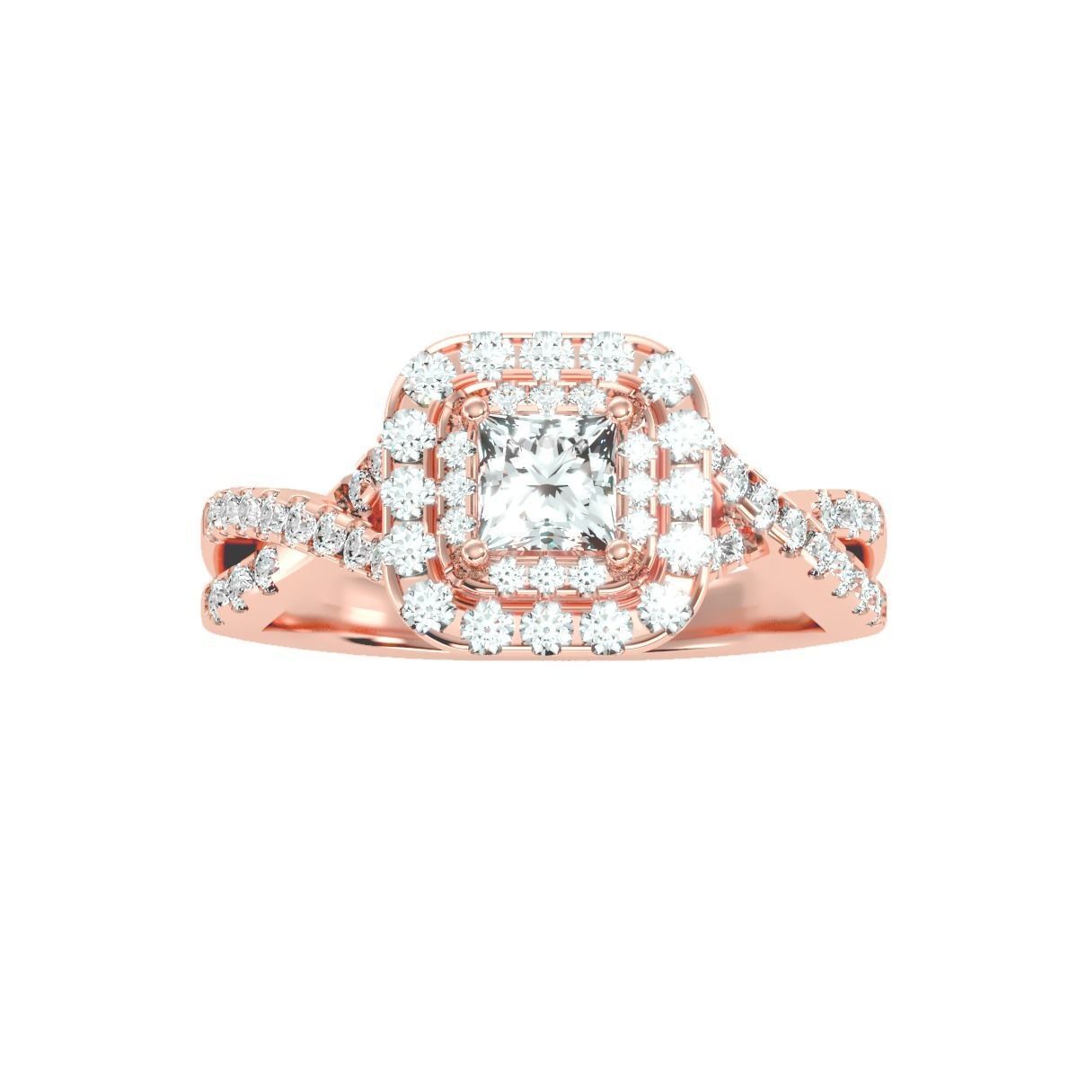 solitaire wedding engagement women ring 3dm render detail 3D print model_3