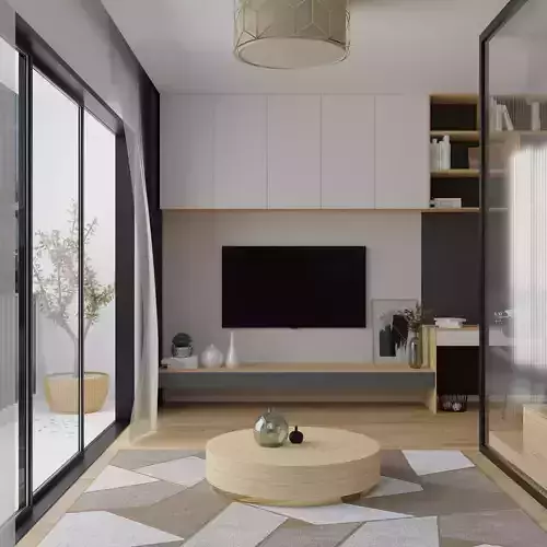 Modern Realistic guest room and bedroom