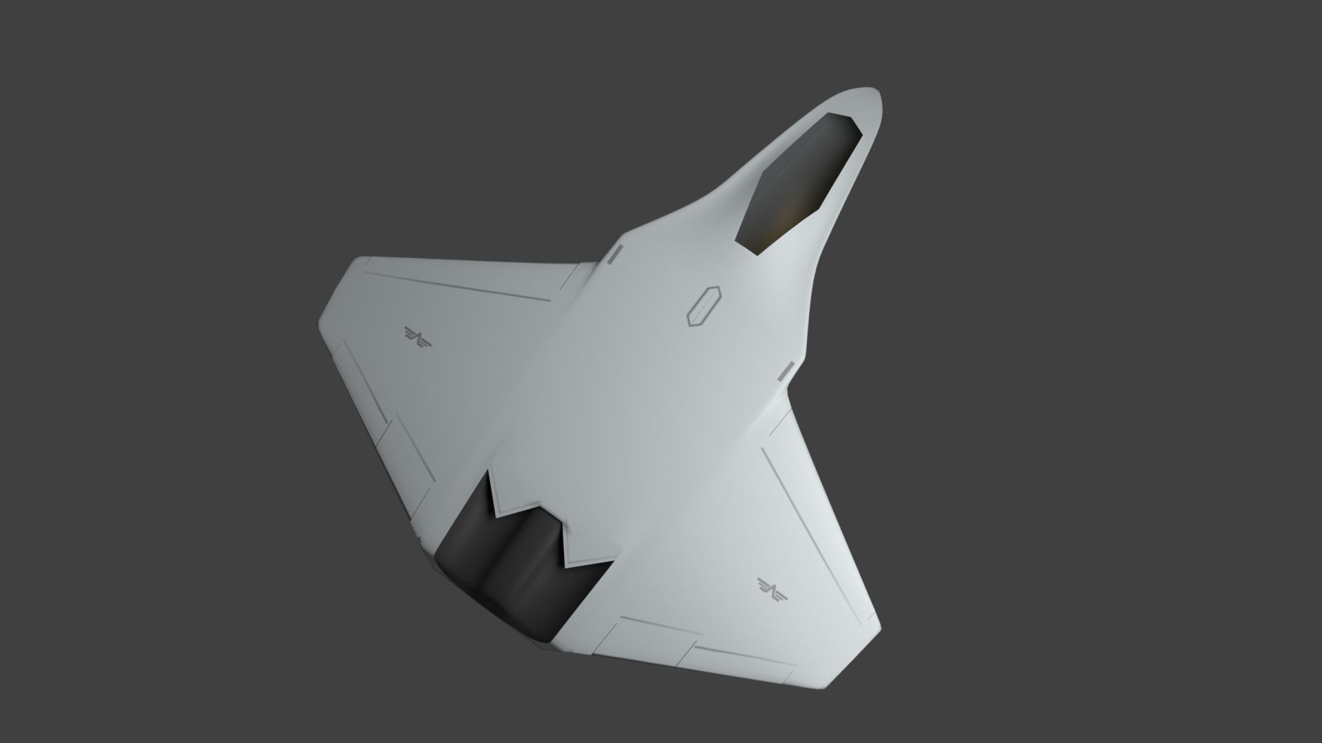 Sixth generation stealth fighter Light and Smart 3D model_1