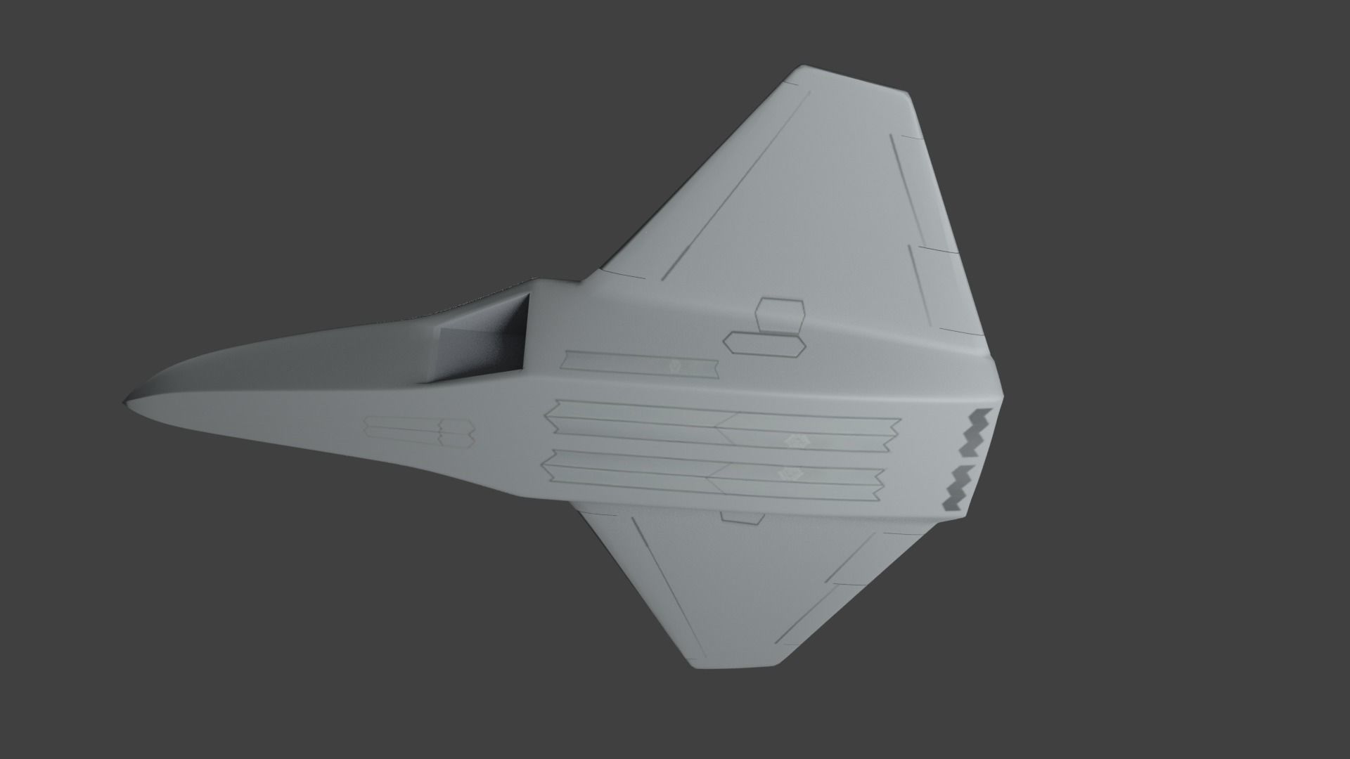 Sixth generation stealth fighter Light and Smart 3D model_2