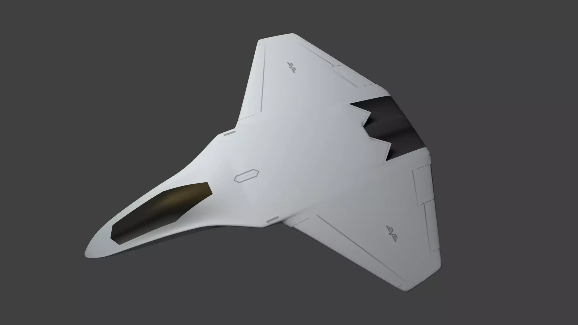 Sixth generation stealth fighter Light and Smart 3D model_0
