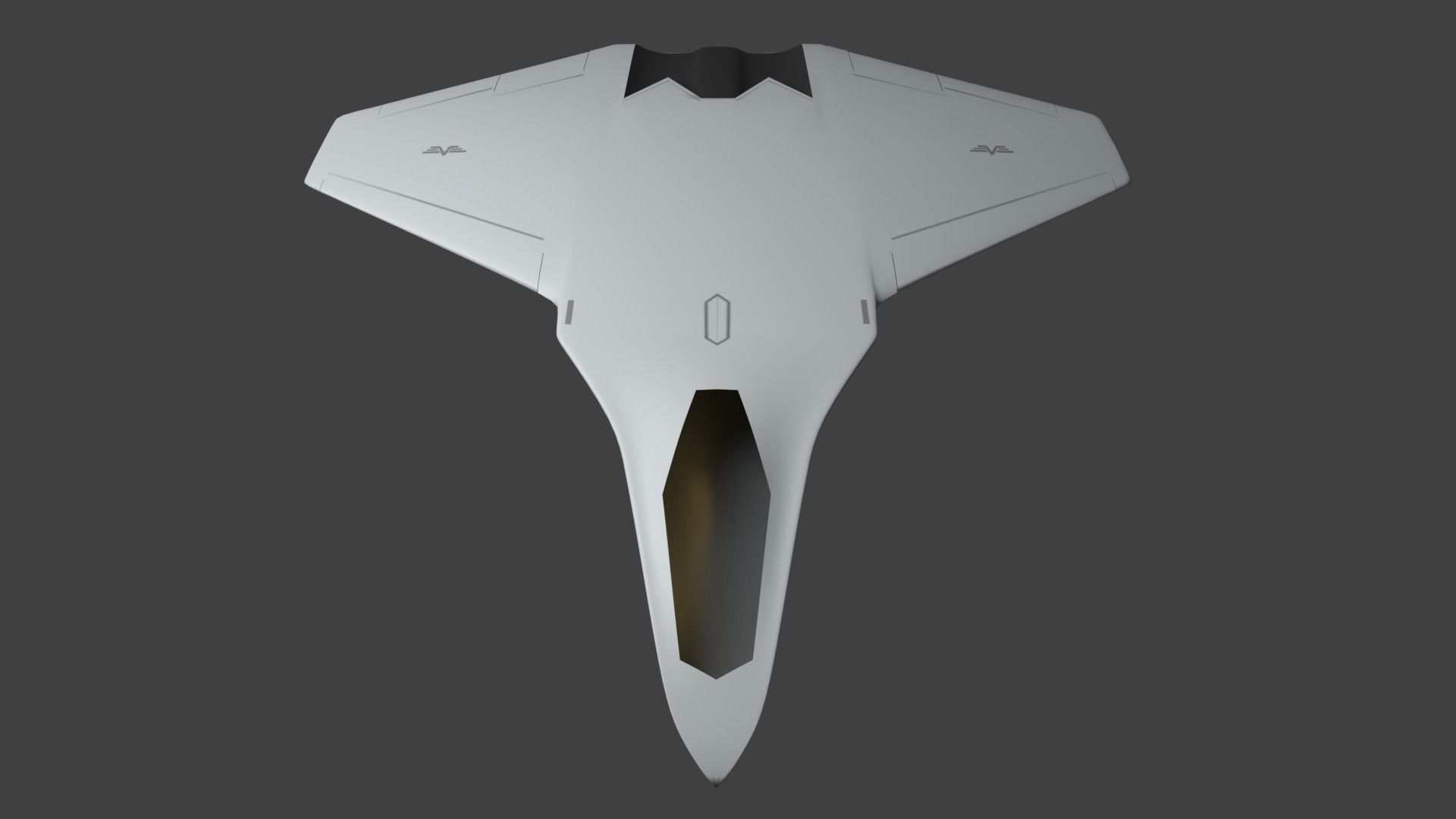 Sixth generation stealth fighter Light and Smart 3D model_3