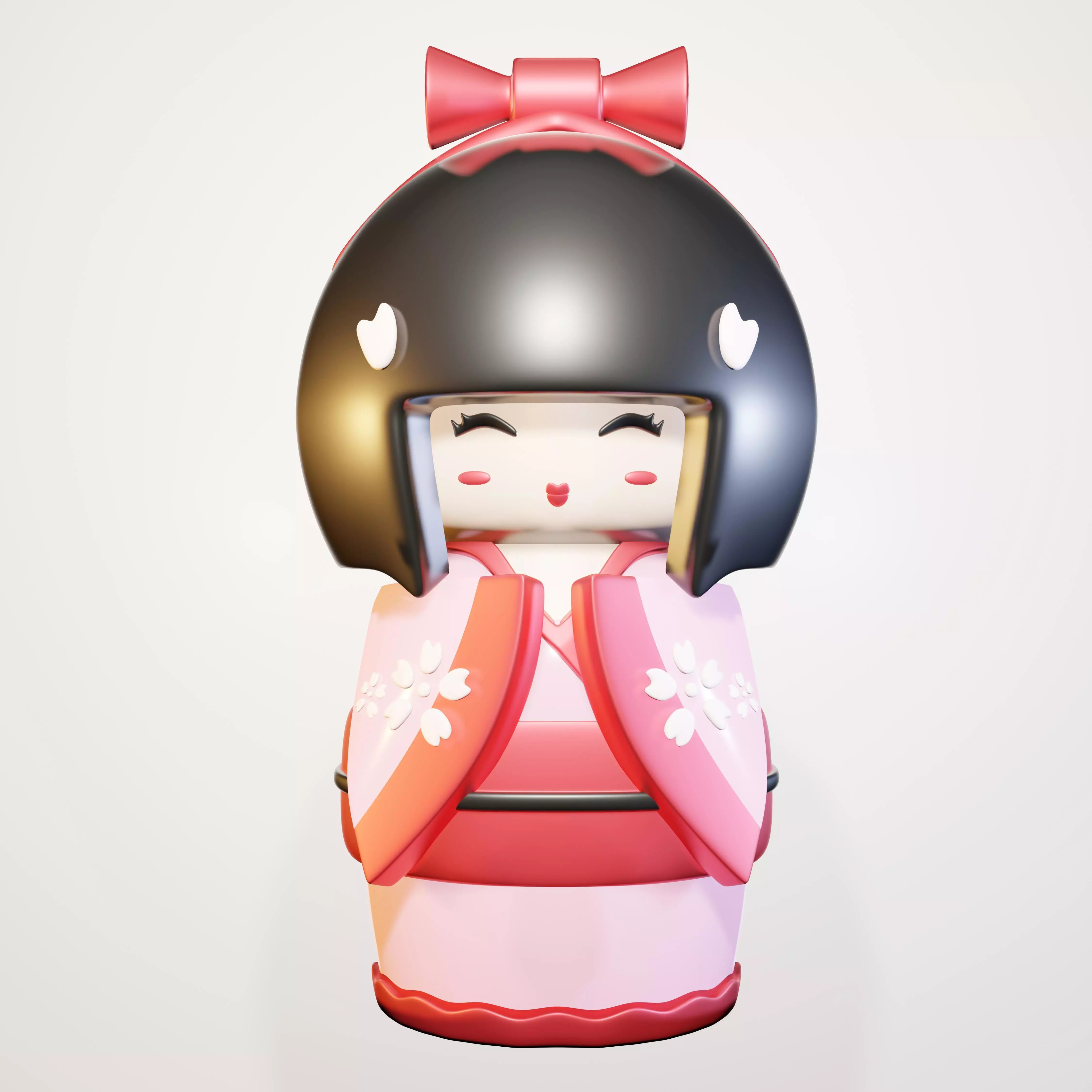 Kokeshi doll 3D model_0