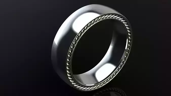 Side Cables Wedding Band
