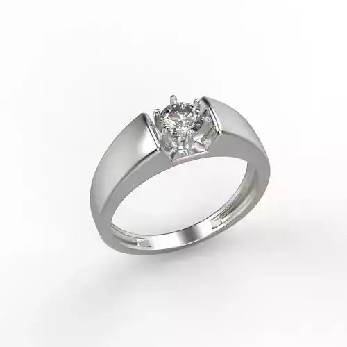 solitaire wedding engagement women ring with gem 3dm stl CAD