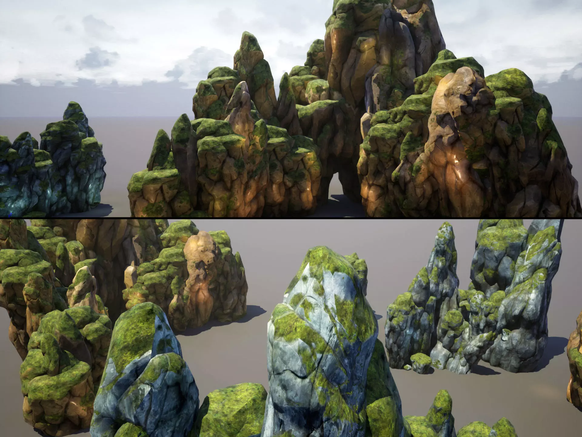 Mountains and Rocks pack - game models Low-poly 3D model_0