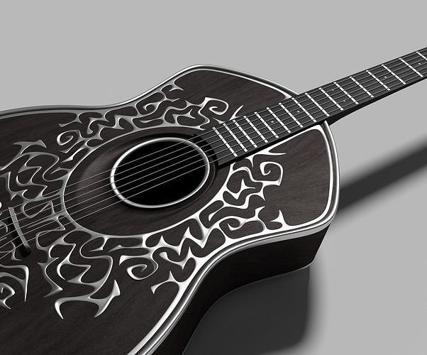 Custom 6-string  Guitar 3D model