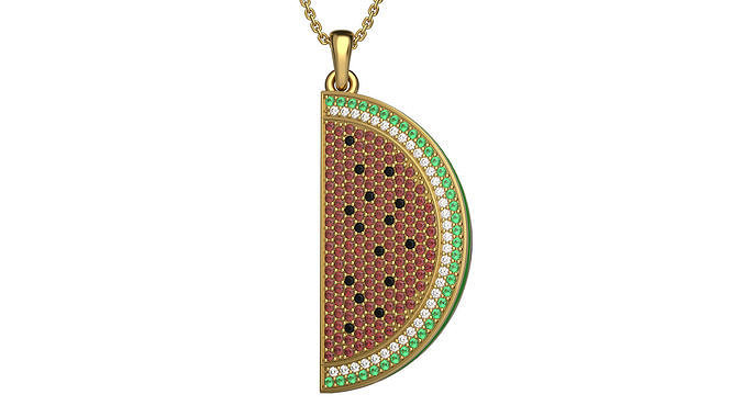Watermelon pendant 3D print model