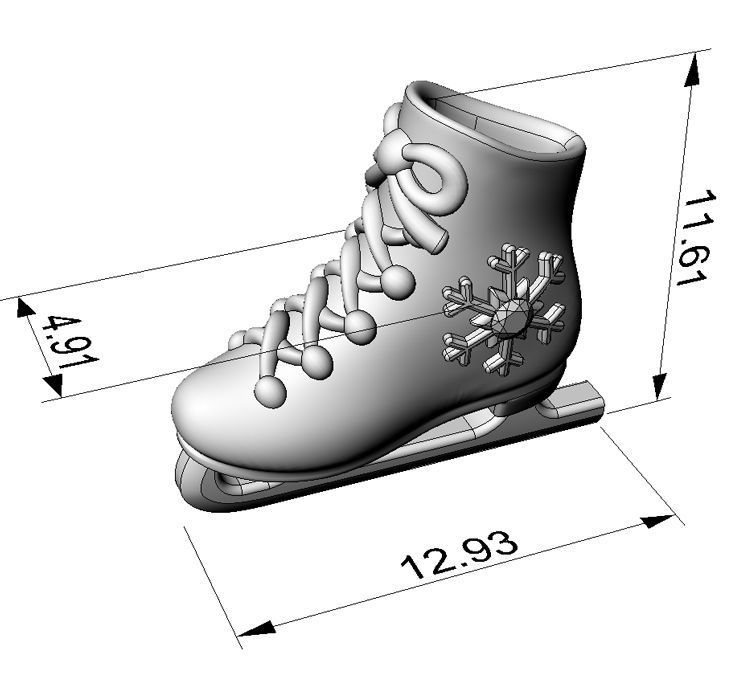 Pendant Ice Skate 3D print model_7