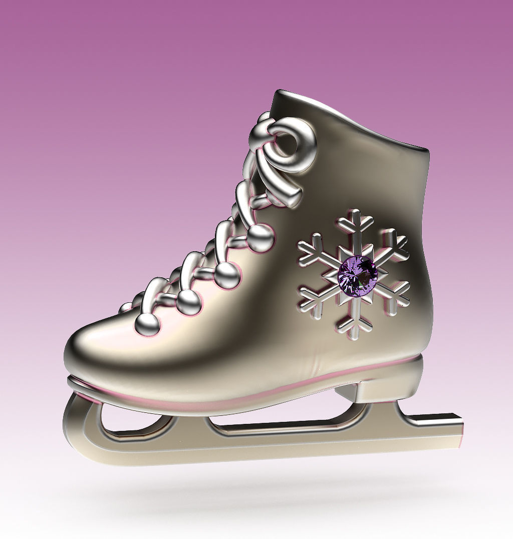 Pendant Ice Skate 3D print model_5