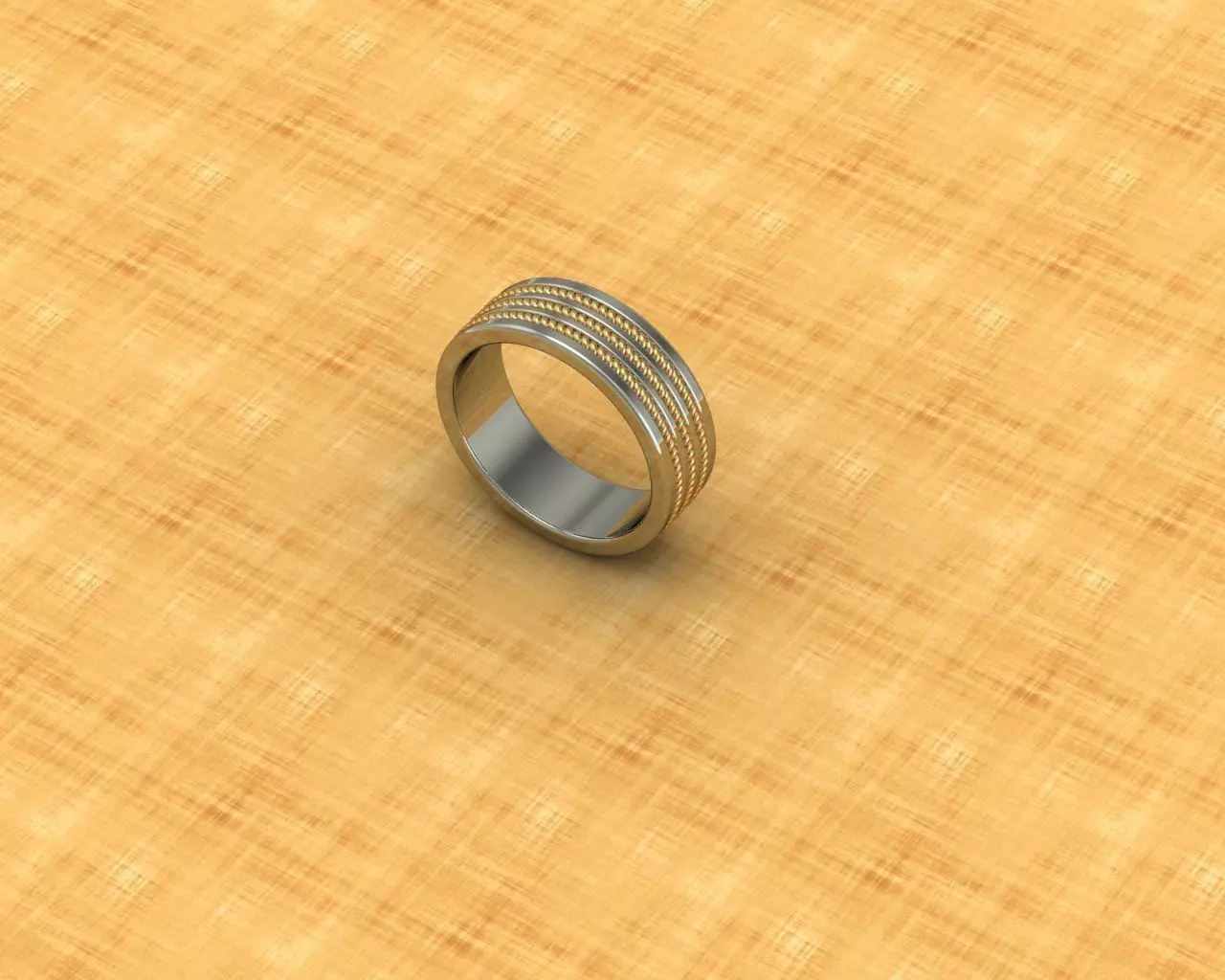 Ring silver on table 3D print model_0