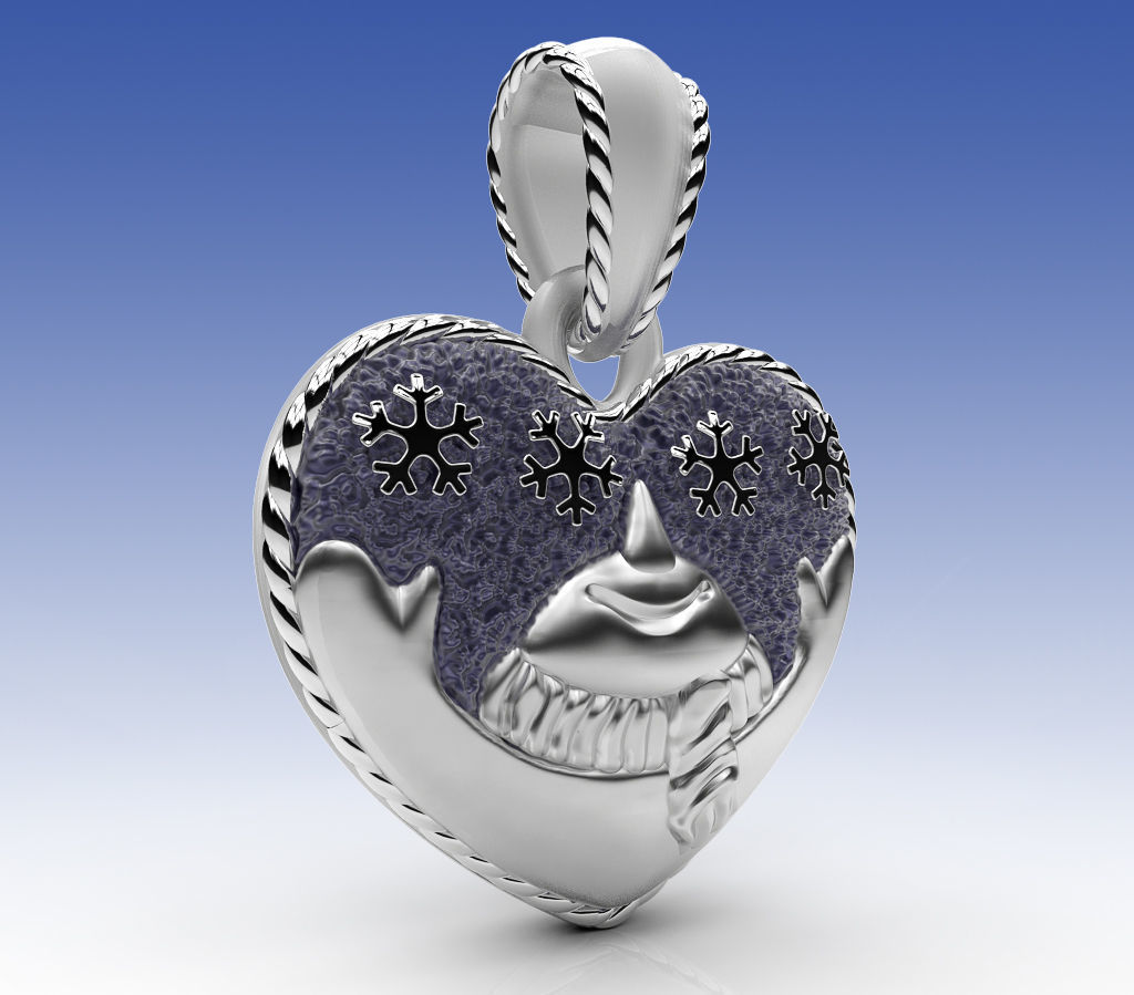 Pendant Happy SnowMan 3D print model_1