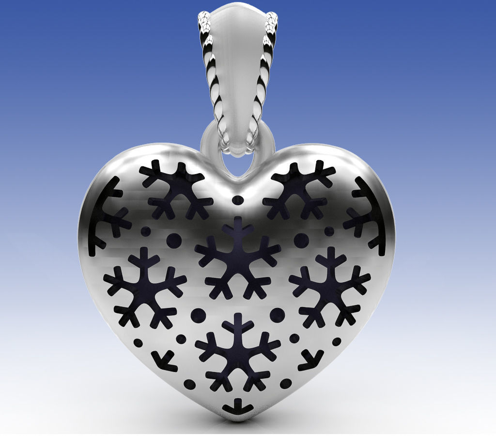 Pendant Happy SnowMan 3D print model_3