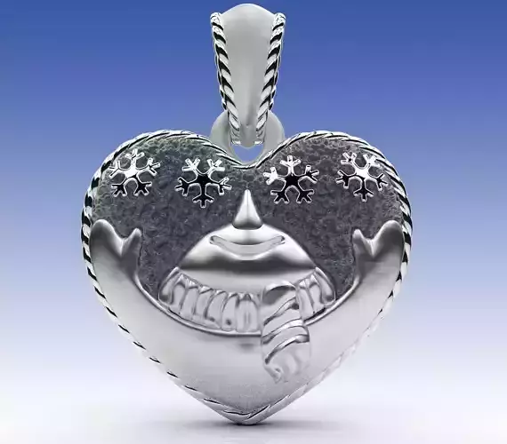 Pendant Happy SnowMan 3D print model