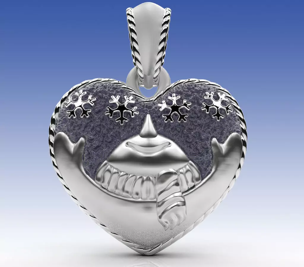 Pendant Happy SnowMan 3D print model_0