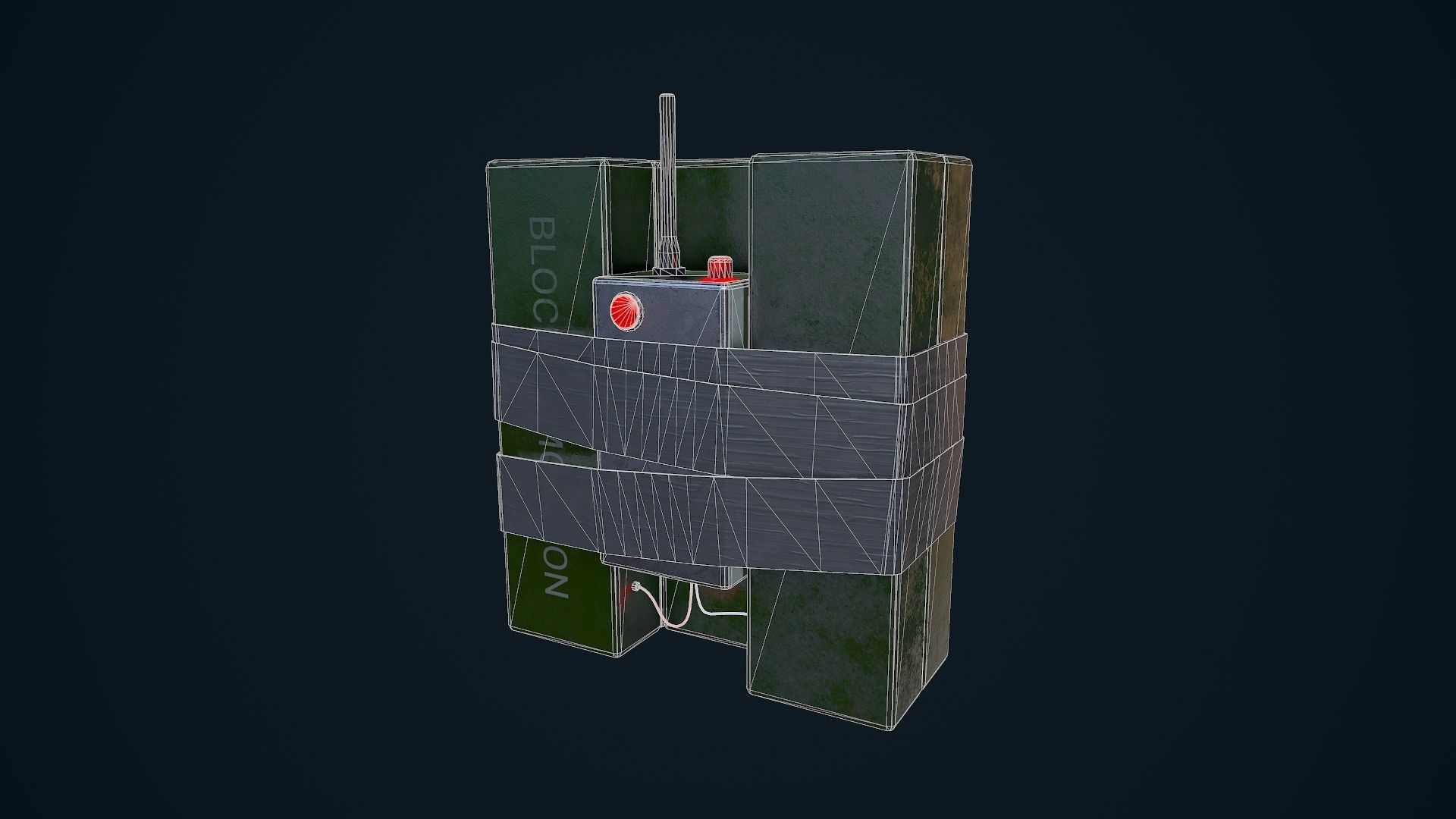 C4 Explosive Low-poly 3D model_14
