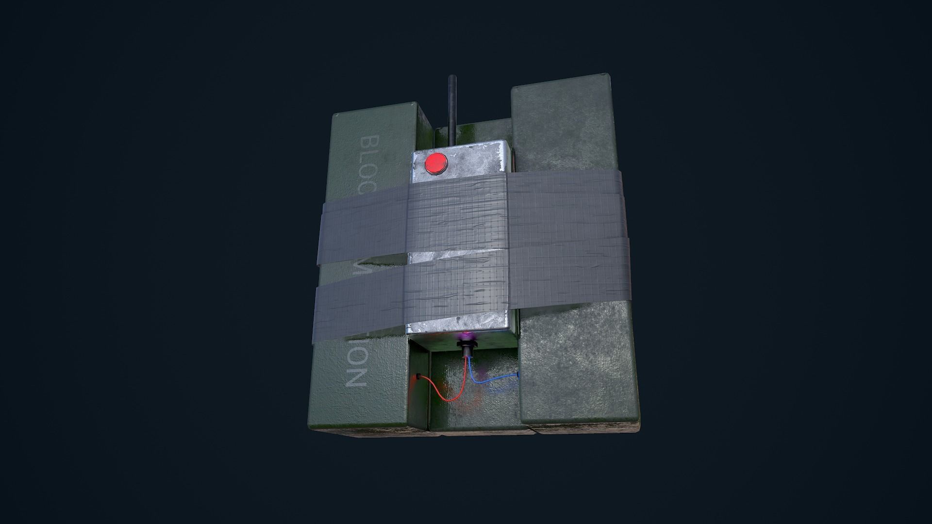 C4 Explosive Low-poly 3D model_11