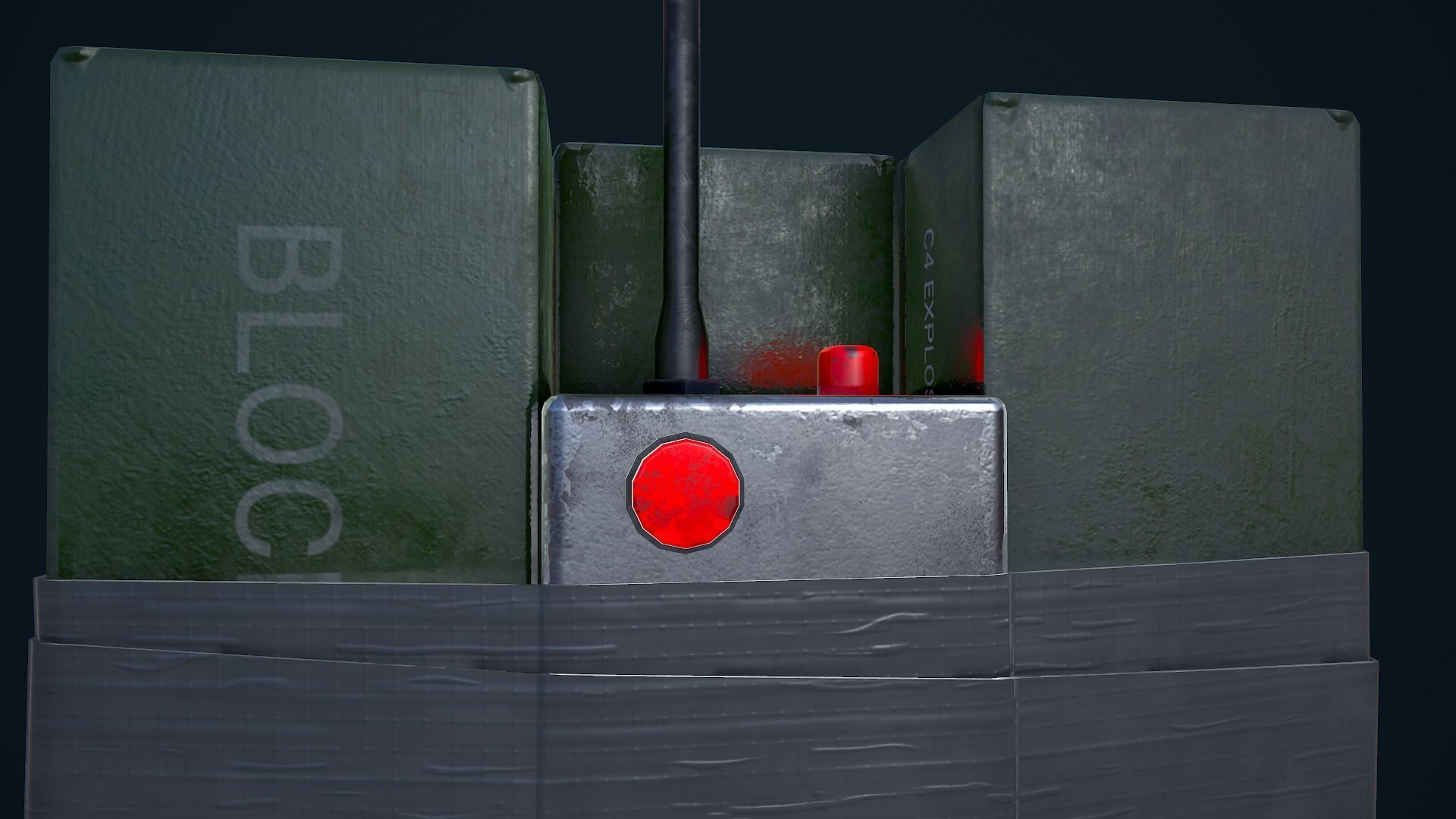 C4 Explosive Low-poly 3D model_12