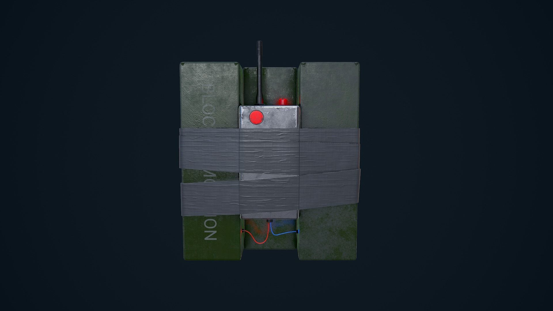 C4 Explosive Low-poly 3D model_2