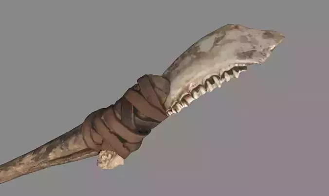 3D Real Primitive Axe Bone Yaw-Wood Low-poly 3D model